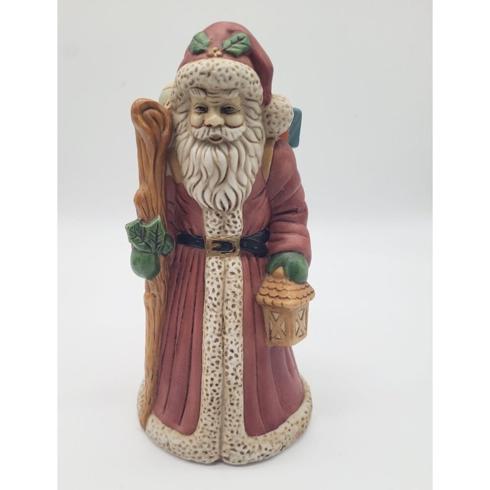VTG Flambro Old World Santa Claus Musical Figurine Here Comes Santa Claus